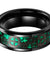 TULSA Mens Steampunk Gear Wheel Green Carbon Fiber Inlaid Tungsten Ring - 8mm