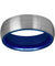 Tungsten Carbide Wedding Ring Comfort Fit Blue Round Domed Brushed - 2mm - 8mm