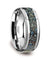 Tungsten Dinosaur Bone Wedding Ring Blue Inlay Beveled Edges 4mm & 8mm