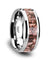Tungsten Dinosaur Bone Wedding Ring Pink Inlay Beveled Edges 4mm & 8mm