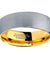 Tungsten Ring With 18K Yellow Gold Plated Domed Brushed Comfort Fit - 7mm