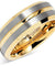 Tungsten Rings for Mens Two Tone Gold Wedding Bands Silver Matte Finish - 8mm