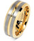 Tungsten Rings for Mens Two Tone Gold Wedding Bands Silver Matte Finish - 8mm