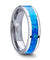 Tungsten Wedding Ring With Blue Green Opal Inlay & Polished Finish 4mm-10mm