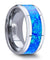 Tungsten Wedding Ring With Blue Green Opal Inlay & Polished Finish 4mm-10mm