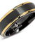 Tupelo Black Tungsten Ring with Yellow Gold Plated Step Edges - 6mm