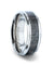 VAIL Beveled Dark Deer Antler Inlaid Titanium Men’s Wedding Band - 8mm