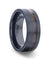 VALDEZ Koa Wood Inlaid Flat Black Titanium Men’s Band With Polished Finish 8mm