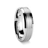 VIBIUS Beveled Tungsten Carbide Wedding Band with Double Grooves 6mm & 8mm