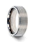 VIRDEN Brushed Men’s Titanium Wedding Ring Polished Step Edges - 6mm - 8mm
