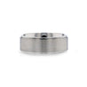 VIRDEN Brushed Men’s Titanium Wedding Ring Polished Step Edges - 6mm - 8mm
