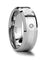 VITUS Silver Inlaid Center Beveled Tungsten Carbide Ring With Diamond - 8mm
