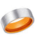 Welch Flat Brushed Men’s Tungsten Carbide Wedding Band Orange Inner - 8mm