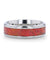 WESTPORT Titanium Men’s Ring With Beveled Edges And Red Opal Inlay - 8mm
