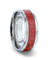 WESTPORT Titanium Men’s Ring With Beveled Edges And Red Opal Inlay - 8mm