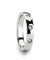 White Diamond Silver Tungsten Wedding Band with 3 Diamonds - 4mm