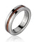 Womens Titanium Wedding Band Genuine Inlay Hawaiian Koa Wood Ring - 4mm