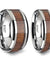 Xander Tungsten Carbide Wedding Band Set With Koa Wood Inlaid - 4mm - 12mm