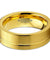 Yellow Gold Plated Tungsten Wedding Band Flat Cut With Grooved Center - 6mm